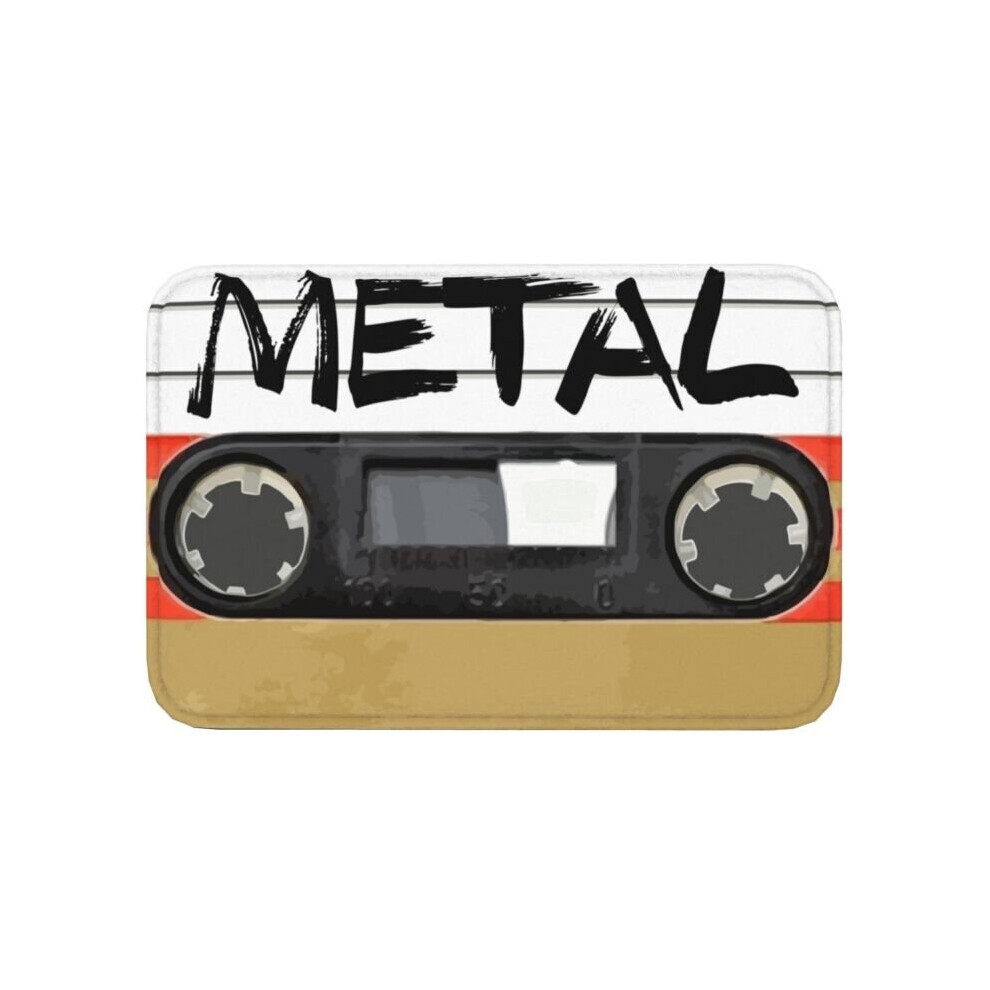 Heavy Metal Music Front Door Mat Anti-Slip Outdoor Quick Dry Music Lover Tape Doormat Kitchen Balcony Entrance Rug Carpet