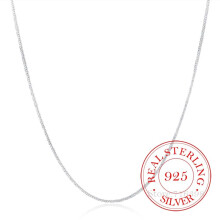 Thin Sterling Silver 2mm Side Chain Necklace - Real 925 Silver, 16-30in (40-75cm) for Women, Girls & Kids