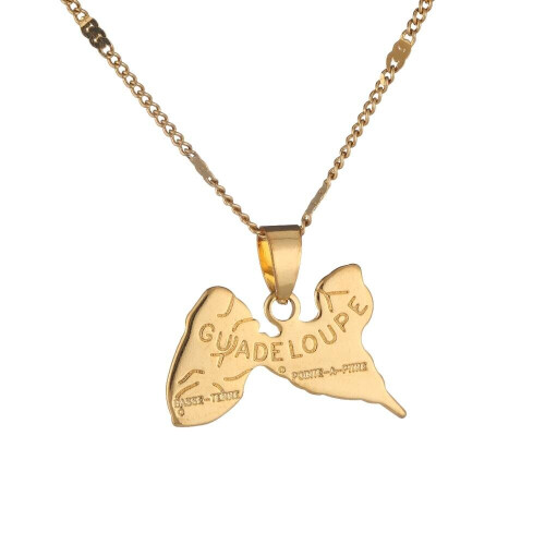 Pendentif Carte De La Guadeloupe - Bijou Symbolique - Neuf Avec Étiquettes