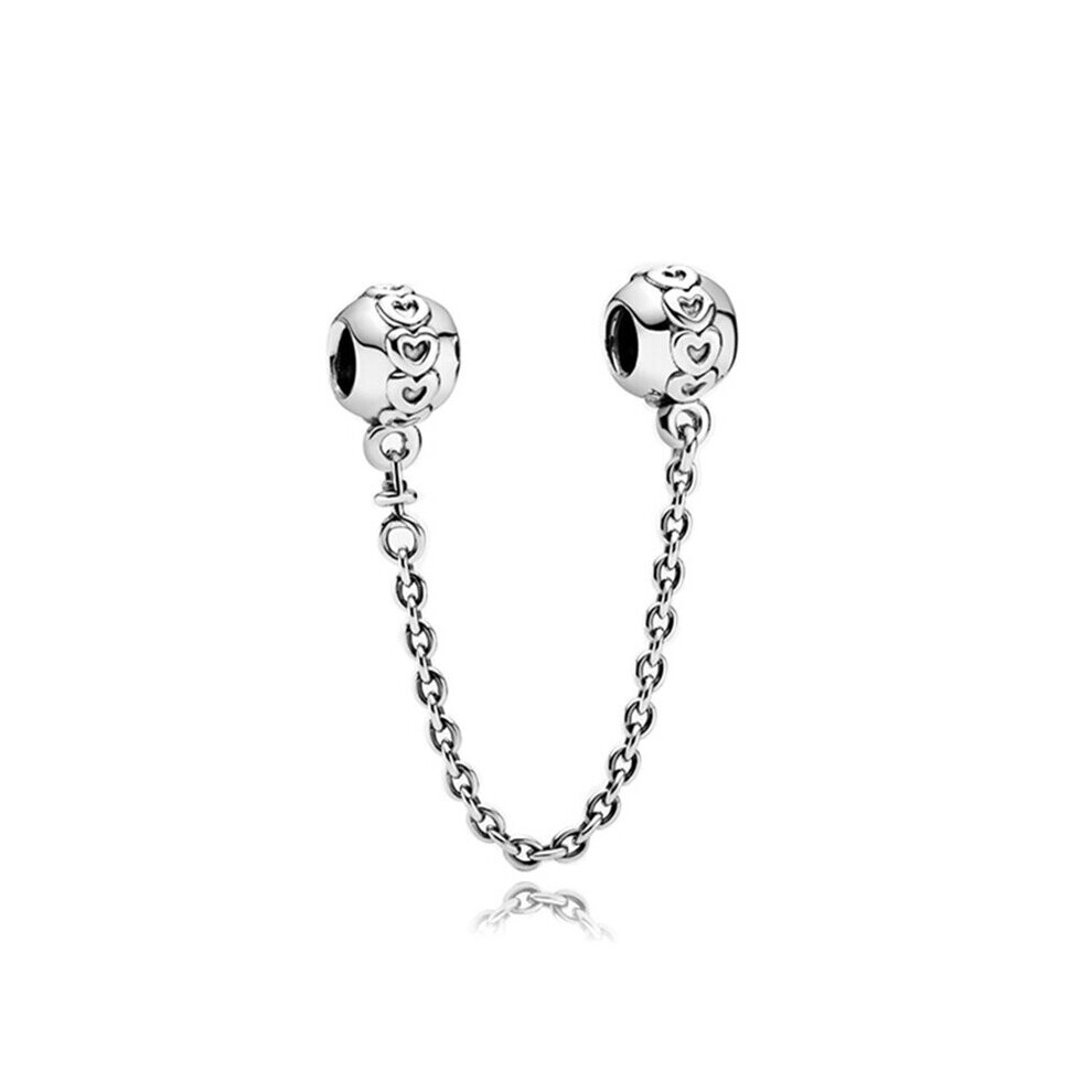 1Pcs Sparkling Zircon Safety Chain Dangle Bead Pendant DIY Bracelet Necklace Accessory Women Jewelry Making