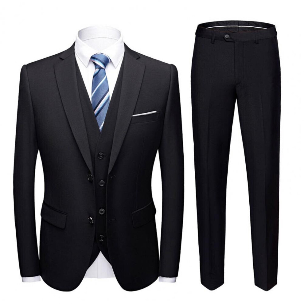 Ensemble 3 pièces Blazer+Gilet+Pantalon Blazer Veste Gilet Pantalon Business Suit Lapel Single Breasted Slim Wedding Banquet Prom Men Suit