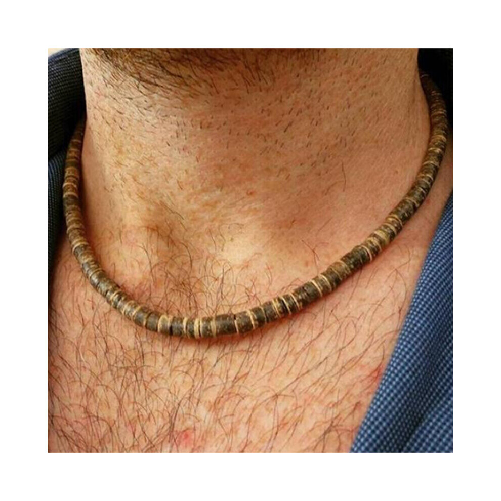 Vintage Men Necklace 4mm/6mm/8mm Natural Wooden Collar Male Neck Accessories Boyfriend Gift Colar De Pedra Pulseras Jewelry