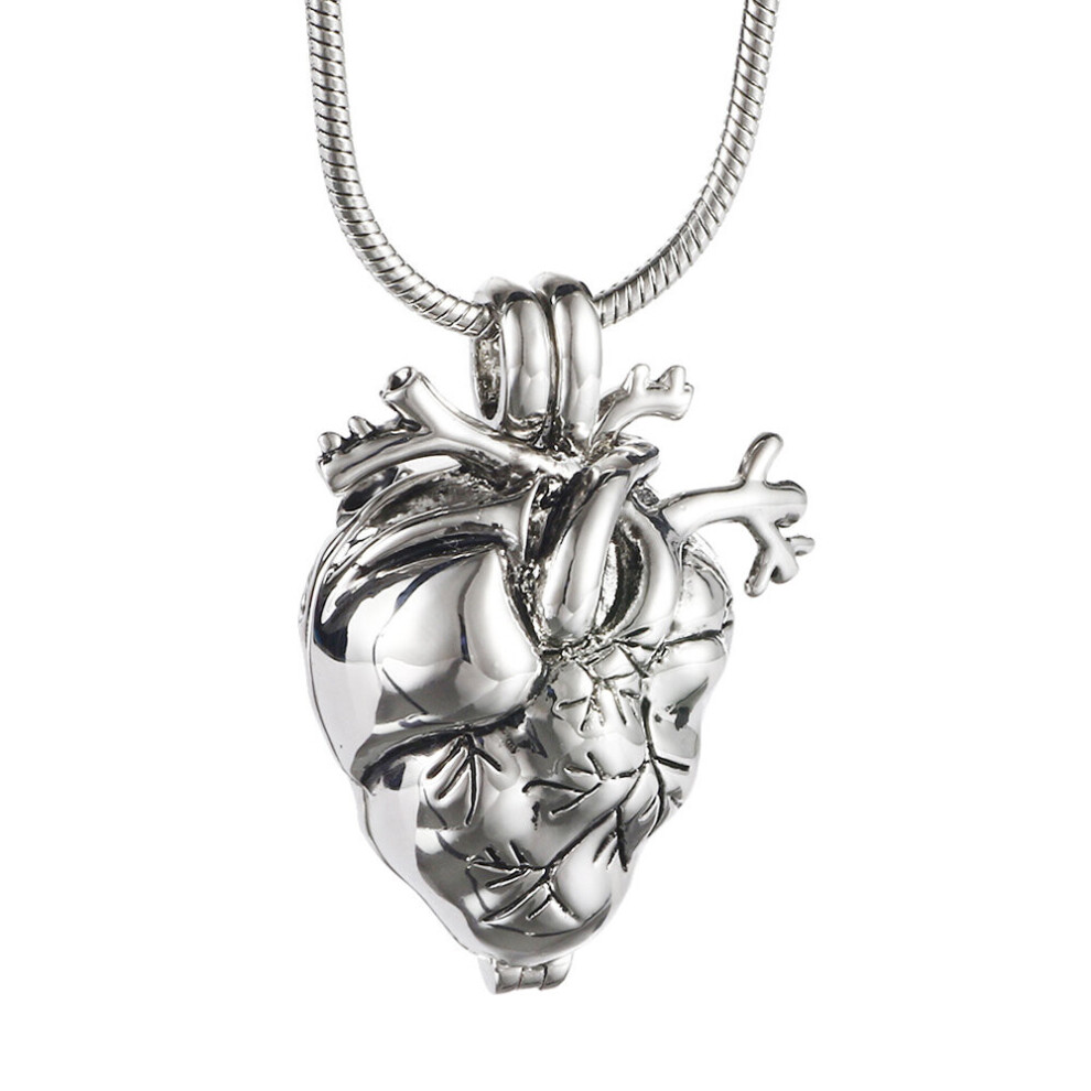 Anatomical Heart Necklace Cremation Organ Pendant Urn for Memorial Jewelry