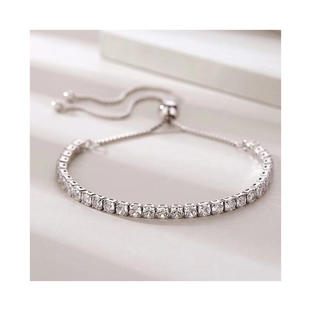 Inlaid Zircon Combination Chain 925 Sterling Silver Bracelet Ladies Jewelry Birthday Party Gift Jewelry Multicoloured