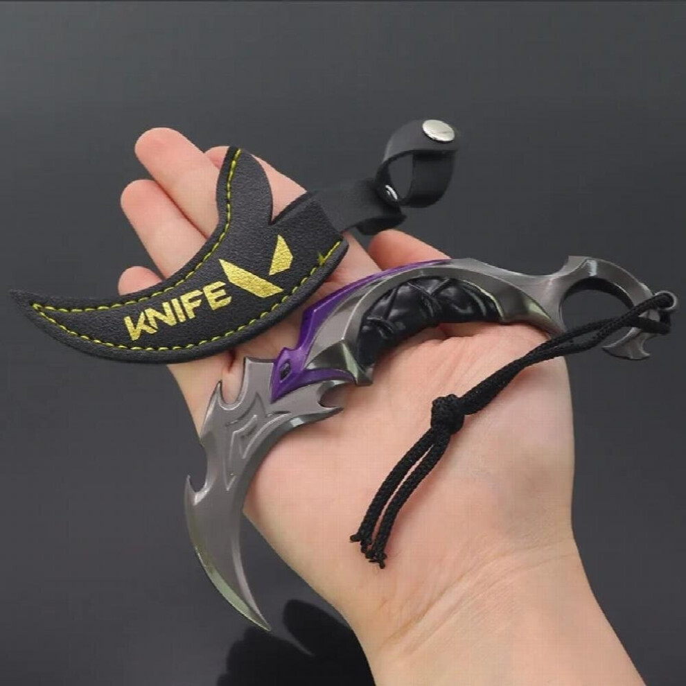 Valorant Reaver Karambit Cosplay Prop 15cm Metal Toy Sword Uncut - with Holster or No Holster