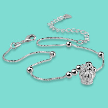 Classic Naisten 925 Sterling Silver Anklet Crown riipus laatikko ketju nilkka rannerengas Beach Sandaalit Korut