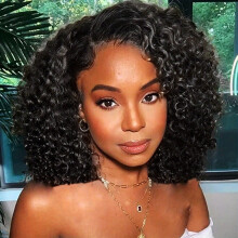 25 4 Cm Short Curly Bob Human Hair Wigs For Women Glueless Human Hair Wigs Full Machine Afro Curly Wigs