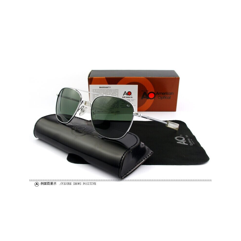 Vintage Classis AO Aviation Sunglasses Men with Case Cleaning Cloth Retro Shades American Optical Glass Lenes