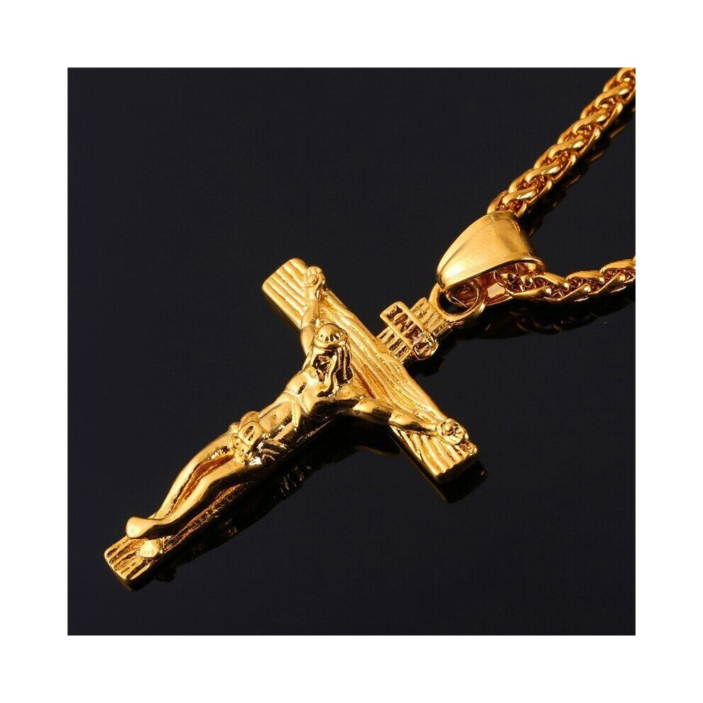 Religious Jesus Cross Necklace for Men Cross Pendent with Chain Necklace Jewelry for Men Pendant