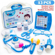 13pcs/set Pretend het Speelgoeddokterreeks van jonge geitjes Simulatie Medisch Materiaal Stethoscoop Kinderen Spel Opbergdoos Gift voor Kinderen