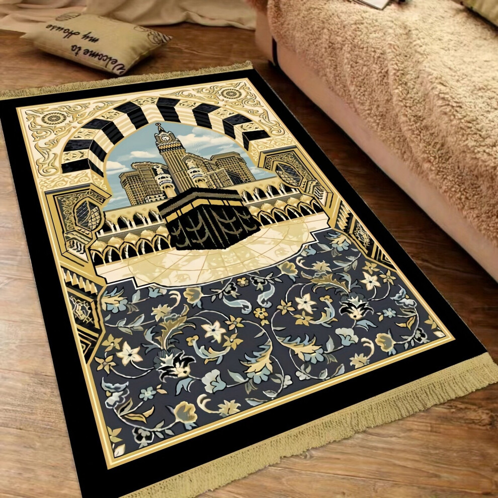 1pc Soft and Non Slip Islamic Prayer Rug for Men and Women Perfect for Ramadan and Eid Machine Washable 27 6x43 3in-image-OPC-PCNZS6K-NEW