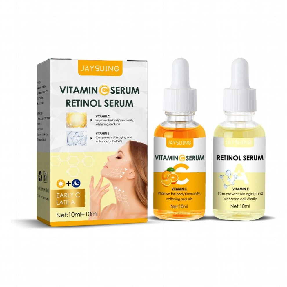 2pcs Vitamin C Retinol Firming Serum Firming Lifting Essence Softens Skin Improves Elasticity Smoothes Wrinkles The Look The Signs Of Aging Skin Care