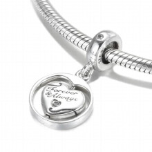Spinning Forever & Always Soulmate Dangle Charm - 925 Sterling Silver Bead for European Bracelet Making