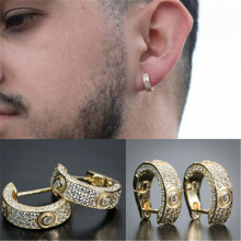 Style Full Set Zirkon Ohrringe Herren Ohrringe Hip Hop Ohrringe Creolen Ohrringe Allergieprävention Ohrringe