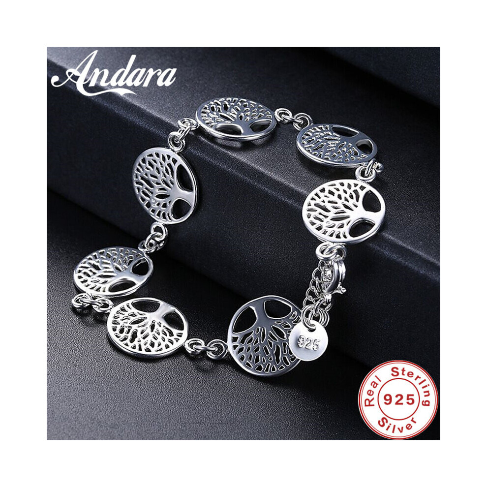 925 Sterling Silver Bracelet Tree Of Life Bracelet For Women Fine Jewelry Multicoloured