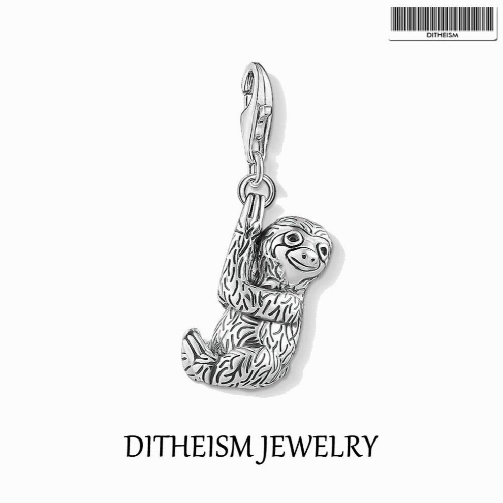 Charms Pendant Sloth 925 Sterling Silver Fit Bracelet Summer Fine Jewelry Accessories For Women Men Bijoux Gift