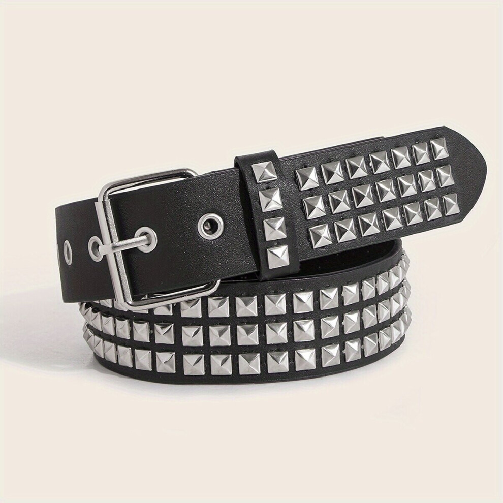 Punk Rivet Studded Belt Hip Hop PU Belt Y2K Jeans Pants Belt For Women Gothic Accessories