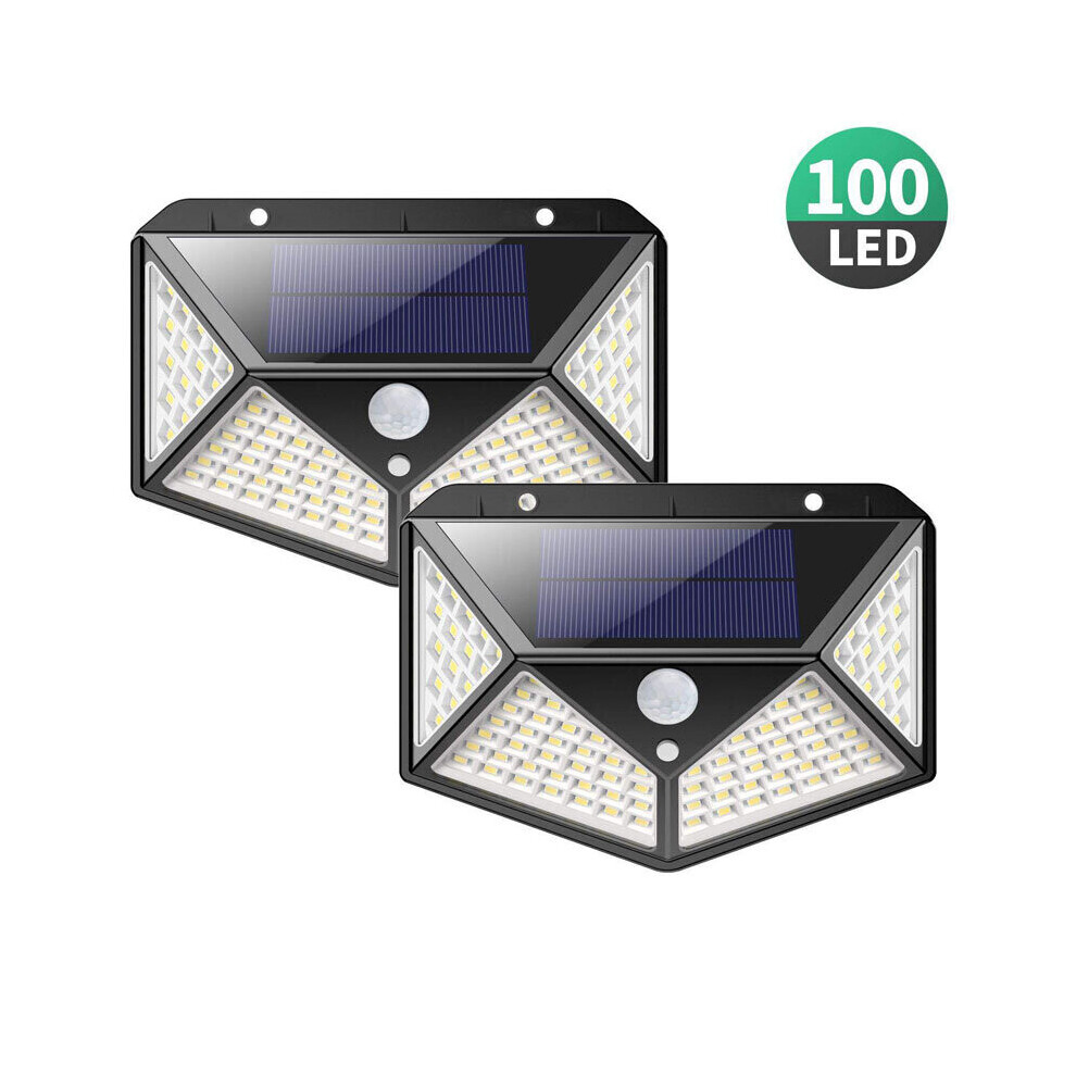 100 Led Solar Lights Garden Wall Lamp Motion Sensor Waterproof Outdoor  Light