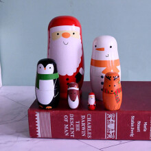 6pcs Poupées Russes Figurines Nesting Toy Craft Home Decor Christmas Gifts