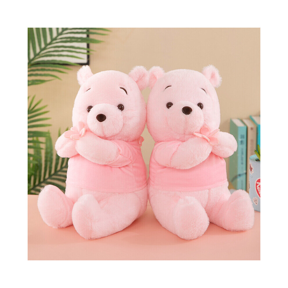 Dinamr Blossom Cherry Pooh Plush Pillow - 35Cm Winnie The Pooh Toy, Cuddly Gift For Kids Pink