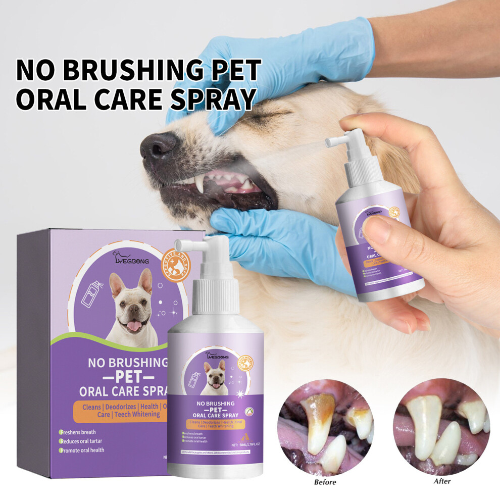 Cats Dogs 50ml Teeth Cleaning Spray Fresh Breath Pet Oral Deodorant Remove Odor