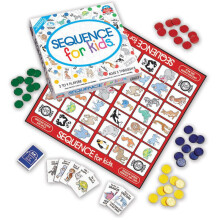 Sequence for Kids: No-Reading Strategy Game by Jax - Multi-Color, 2-4 Players, Ages 3-6