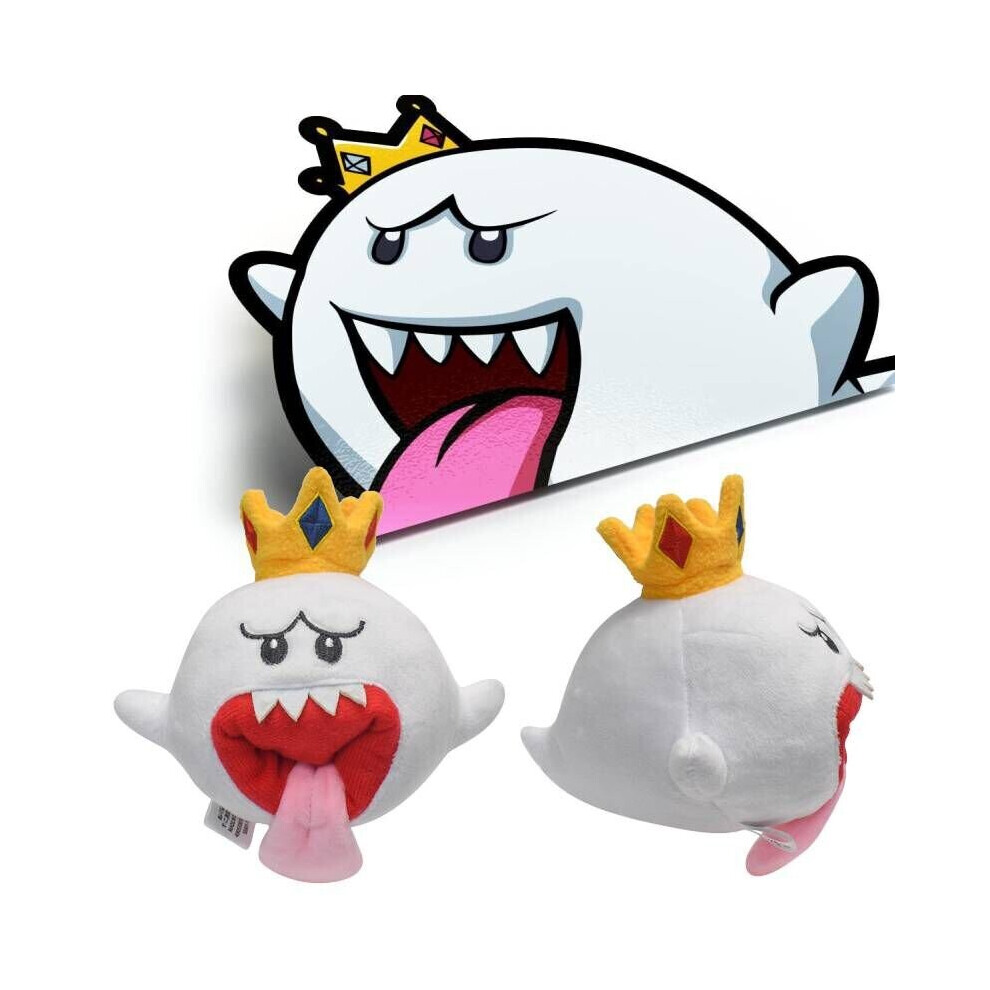 Dinamr King Boo Super Mario Plush Toy Talk Shy Crown Phantom Funny Stuffed Doll 17Cm