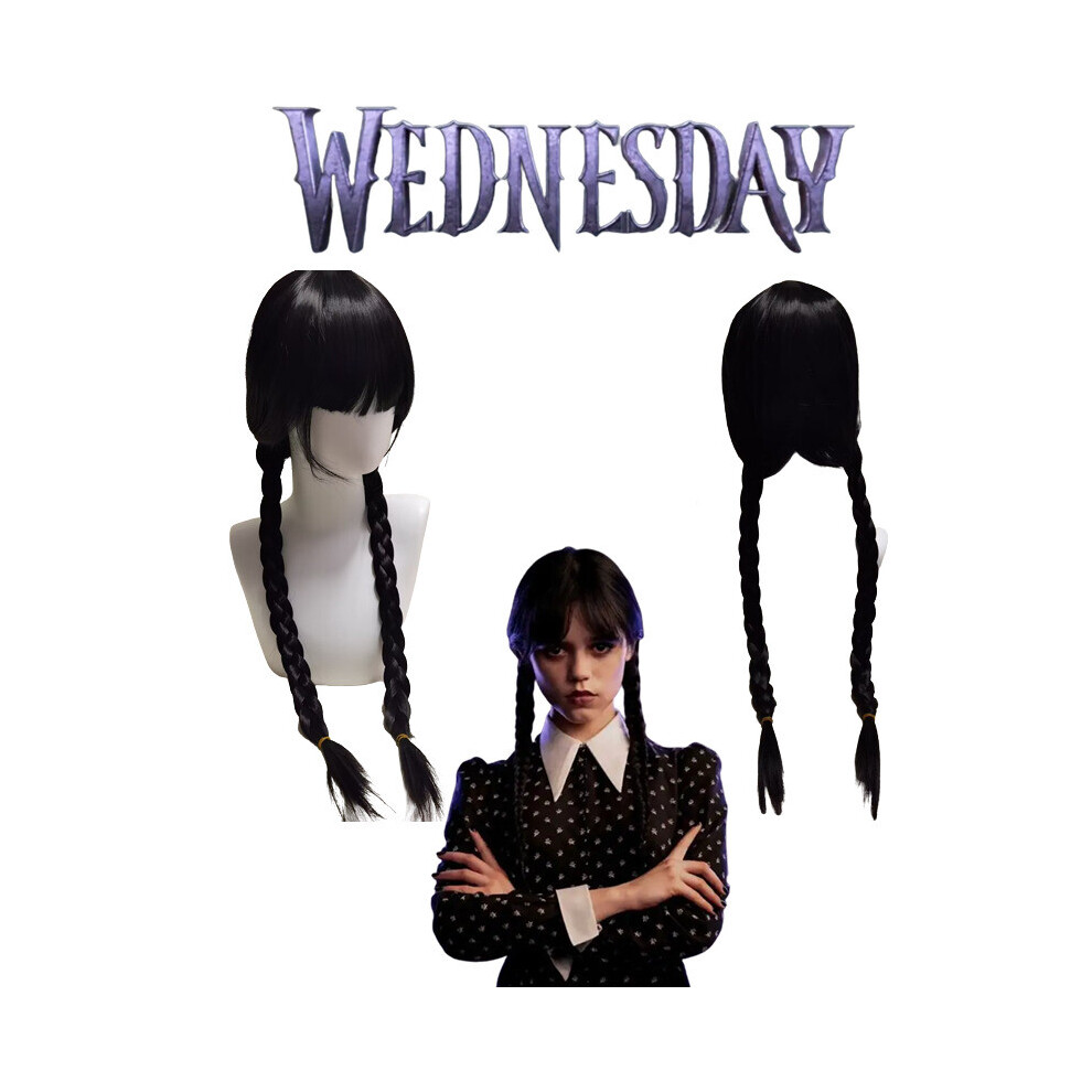 Dinamr The Wednesday Cosplay Wig Braided Hair Halloween Xmas Fancy Party
