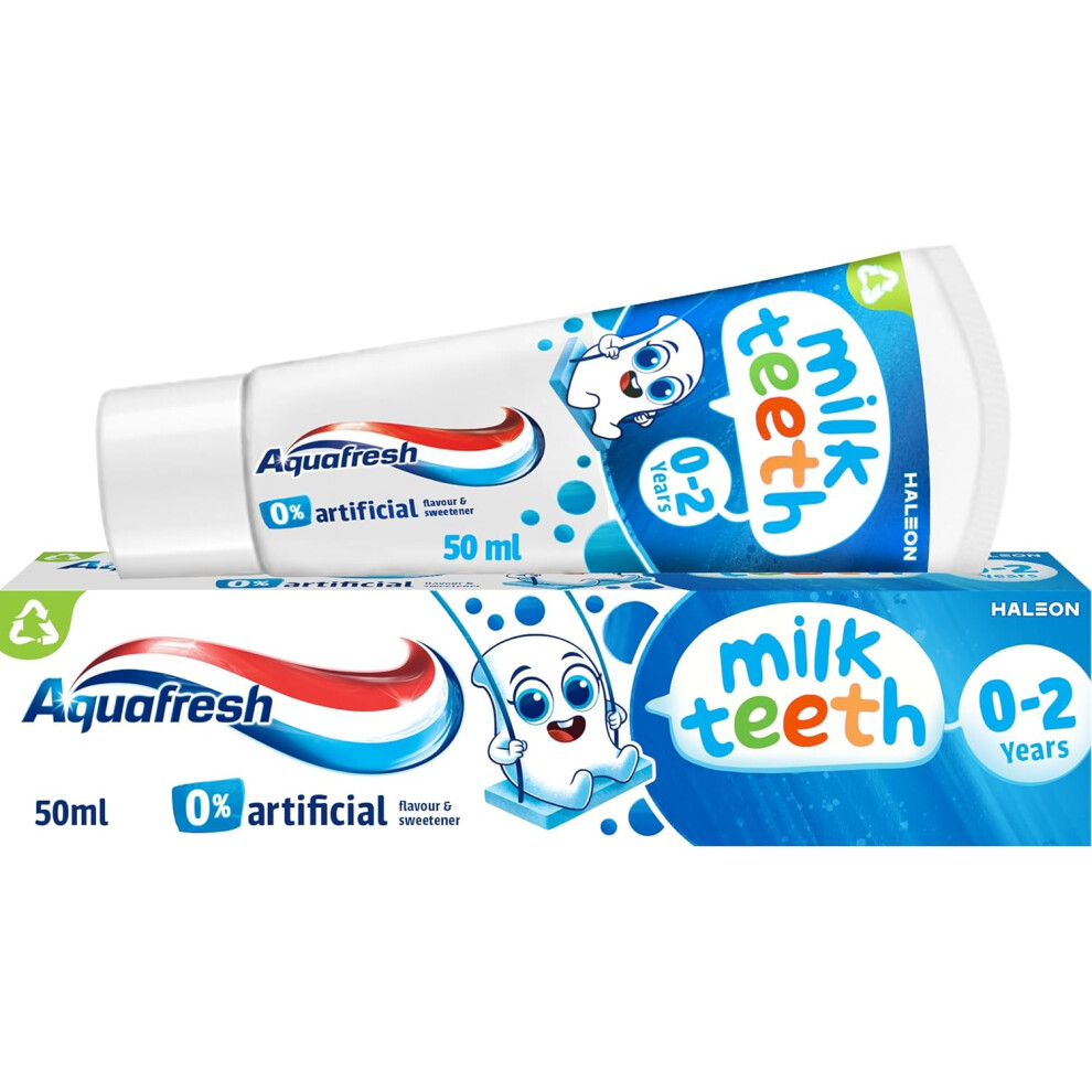 Aquafresh Milk Teeth Baby Toothpaste 0-2 years, Toddler Toothpaste for Infants, Gentle care for Milk Teeth, 50ml
