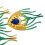 Metal Peacock Wall Clock Battery Operated Clock 12