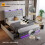 Upholstered Bed 135x190cm, Storage Bed With Light Strips, Velvet, Grey 4