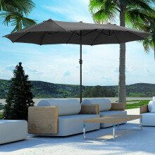 Outsunny 4.6M Garden Umbrella Canopy Sun Shade, Only Cross Base, Grey