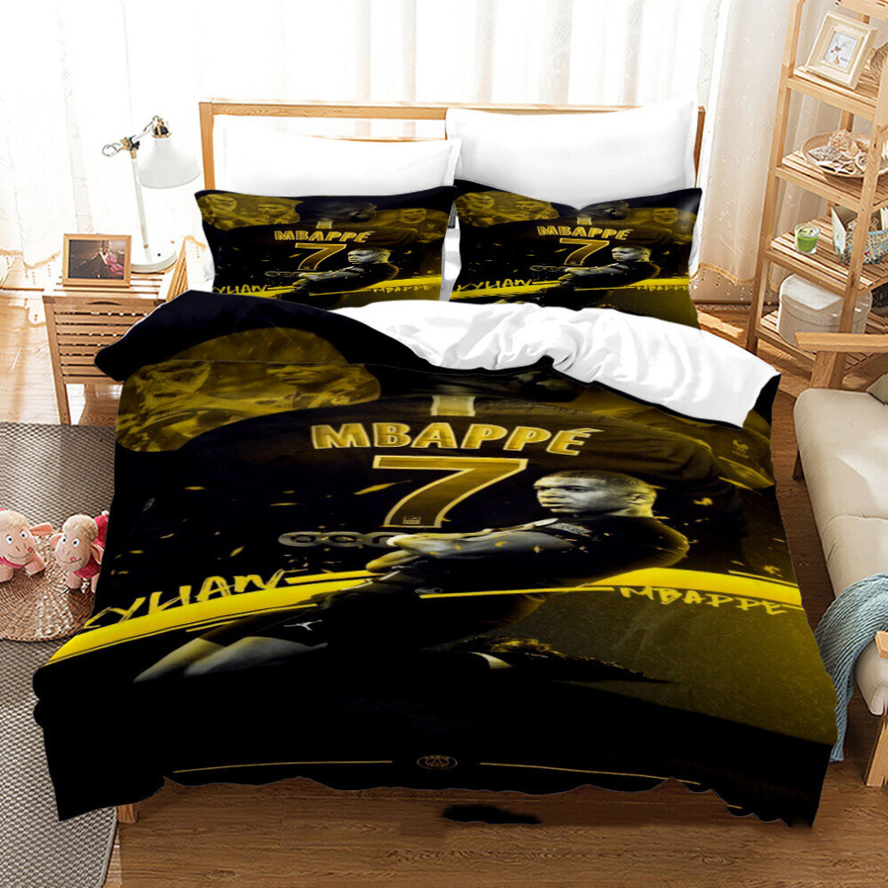 (Single 135*200cm) (T07) Football Star Digital Printed Bedding Set Double Single Duvet Covers And Pillowcases