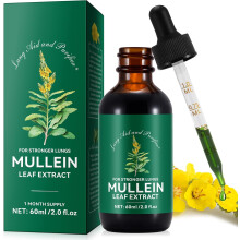 Mullein Drops, Mullein Leaf Extract for Lungs, Mullein Leaf Drops for Lung Cleanse and Phlegm, Fast Absorption Powerful Mullein