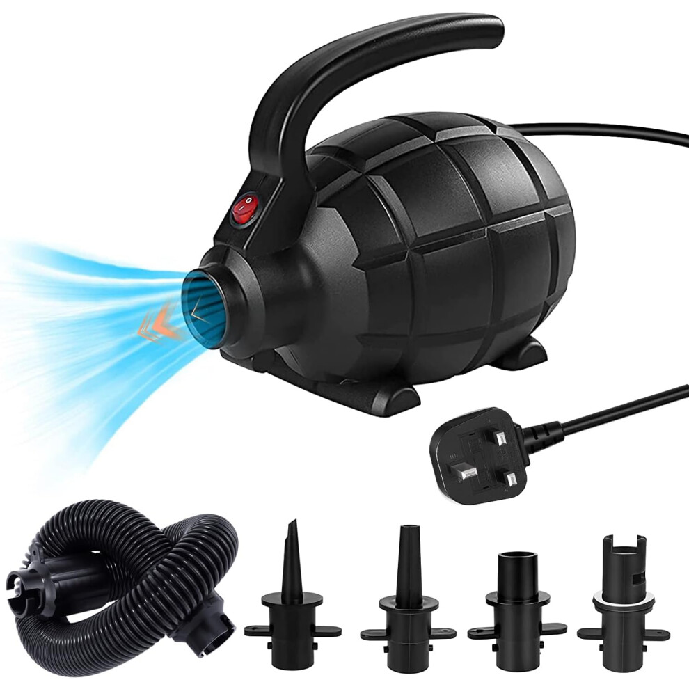 Electric Air Pump Portable Air Track Pump, Quick-Fill Inflator Deflator with 4 Sizes Nozzle for Inflatables Mattress/Bed Gymnastics Mat