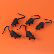 Halloween Rattendekorationsset - 5/10 Pack Schwarze Plastik Realistische Rattenparty Streiche