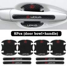 (For Lexus) 8x Car Door Handle Bowl Anti-Scratch Cover Carbon Fiber Guard Protector Stickers