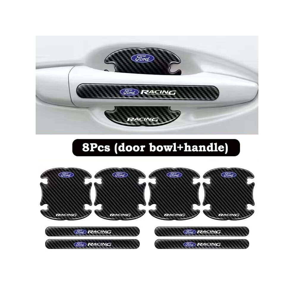 (For Ford) 8X Car Door Handle Bowl Anti-Scratch Cover Carbon Fiber Guard Protector Stickers 8021991827782