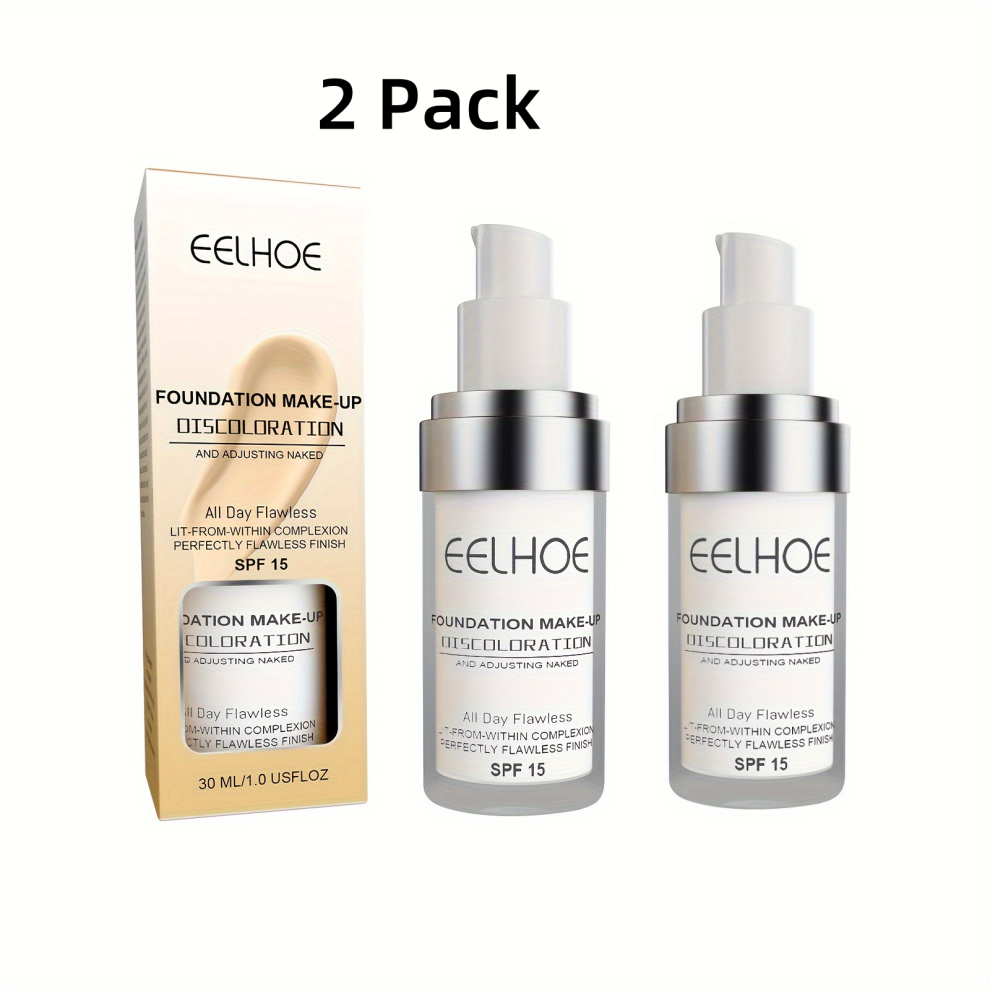 2 Pack Temperature Change Liquid Foundation Concealer Long Lasting Smear-Proof Makeup Moisturizing Brightening Color Concealer