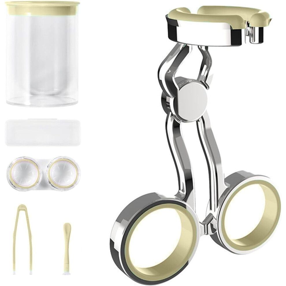 Yellow (Yellow) Color Contact Lenses Wearing Aids, Contact Lens Eyelid Stretcher, Eye Contact Removal Tweezers, Contact Lens Eyelid Wearingtool For New User