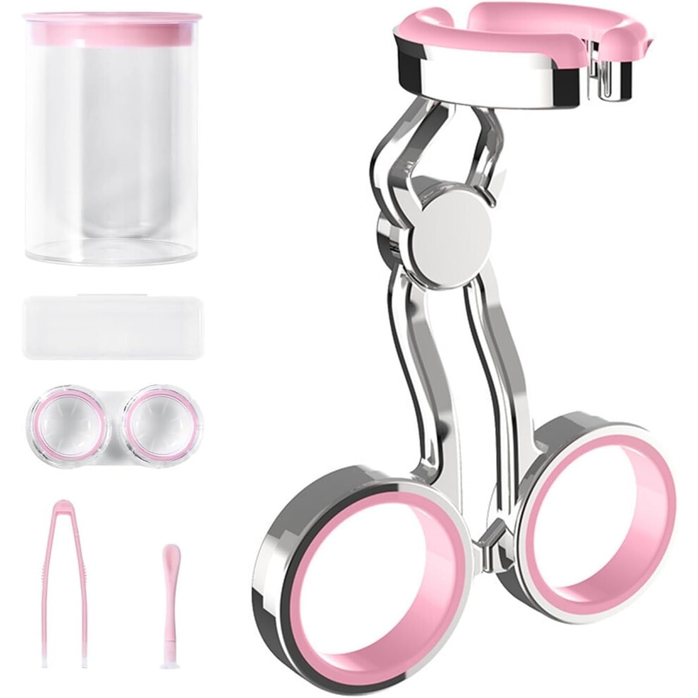 Pink (Pink) Color Contact Lenses Wearing Aids, Contact Lens Eyelid Stretcher, Eye Contact Removal Tweezers, Contact Lens Eyelid Wearingtool For New User