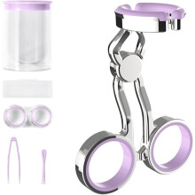 (Purple) Color Contact Lenses Wearing Aids, Contact Lens Eyelid Stretcher, Eye Contact Removal Tweezers, Contact Lens Eyelid Wearingtool for New User