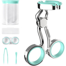 (Green) Color Contact Lenses Wearing Aids, Contact Lens Eyelid Stretcher, Eye Contact Removal Tweezers, Contact Lens Eyelid Wearingtool for New User