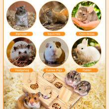 Futtersuche Spielzeug, 6 in 1 Hamster hölzerne interaktive Anreicherungsspielzeuge