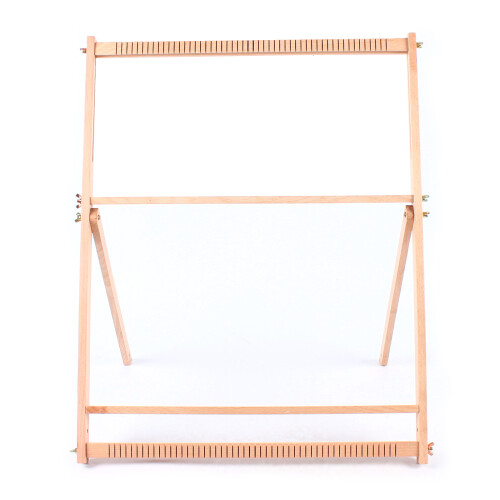 Three-position adjustable wooden children's loom frame
