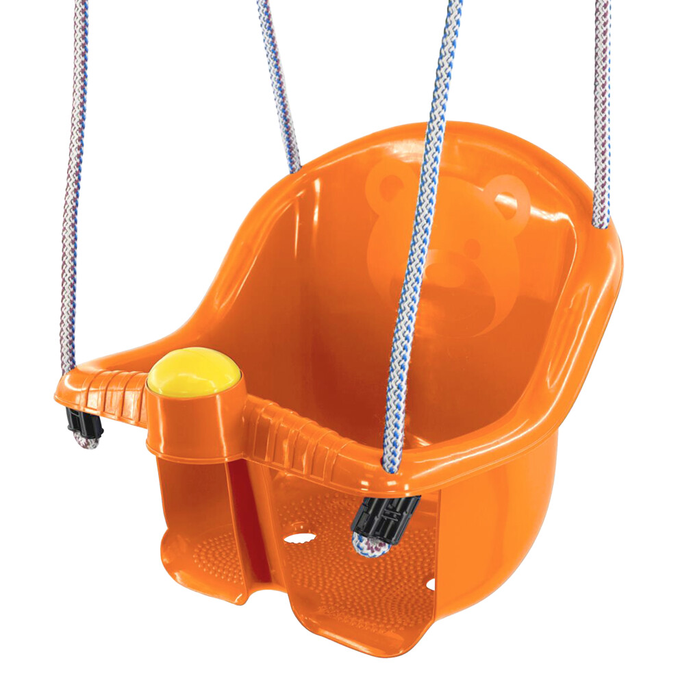 (Orange) Kids Garden Swing Seat Childs Toddler Adjustable Outdoor Rope Safety Safe Chair