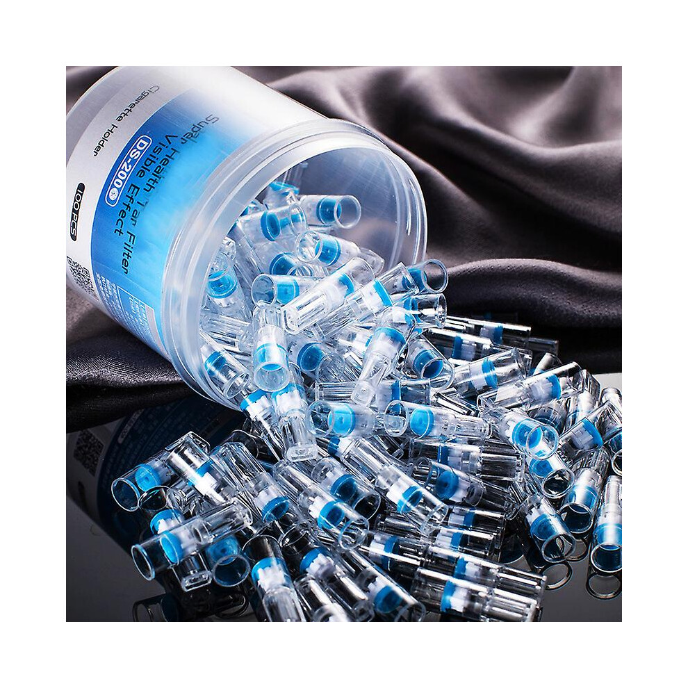 Blue (Blue) 100Pcs Disposable Tobacco Cigarette Filter Smoking Reduce Tar Filtration Cleaning Holder