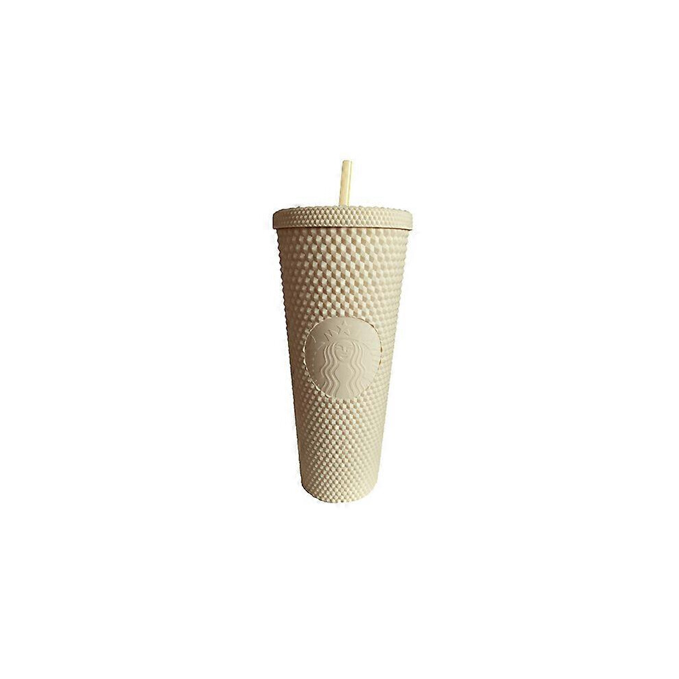 (yellow) 710ml/473ml Diamond Radiant Durian Cup With Straw And Logo 2-Layer Reu-image-OPC-PGJC8TR-NEW