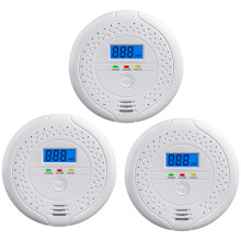 (3 pièces) Détecteur de monoxyde de carbone - Alarme d'avertissement CO - Moniteur portable - Écran LCD - Sécurité à domicile et en entrepôt