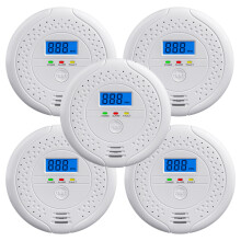 (5 pièces) Détecteur de monoxyde de carbone, alarme CO, moniteur portable, écran LCD, sécurité maison et entrepôt